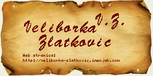 Veliborka Zlatković vizit kartica